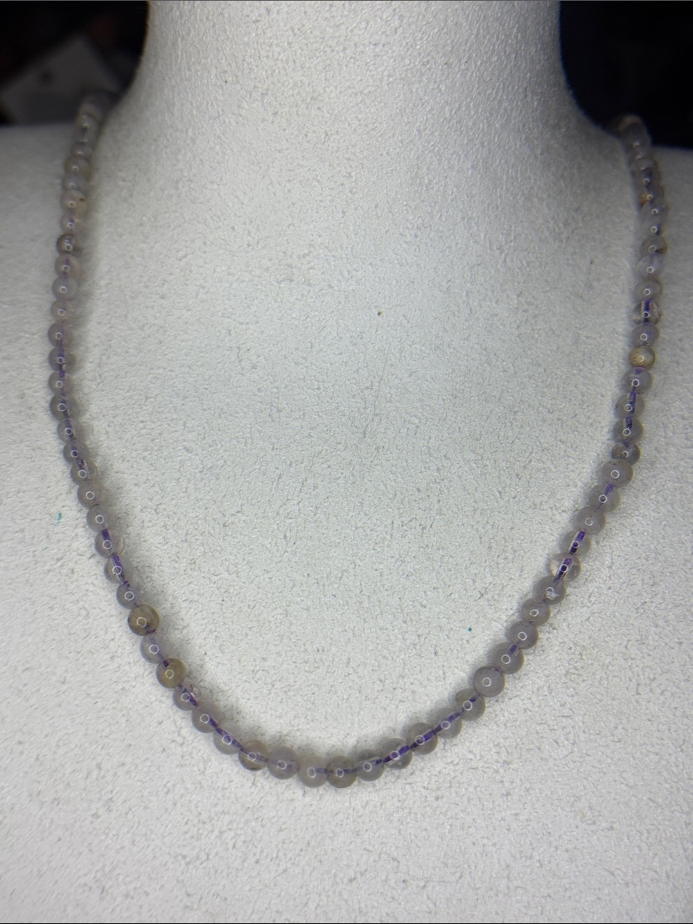 Pale Amethyst Beaded stone dainty stretch Necklace or triple wrap bracelet